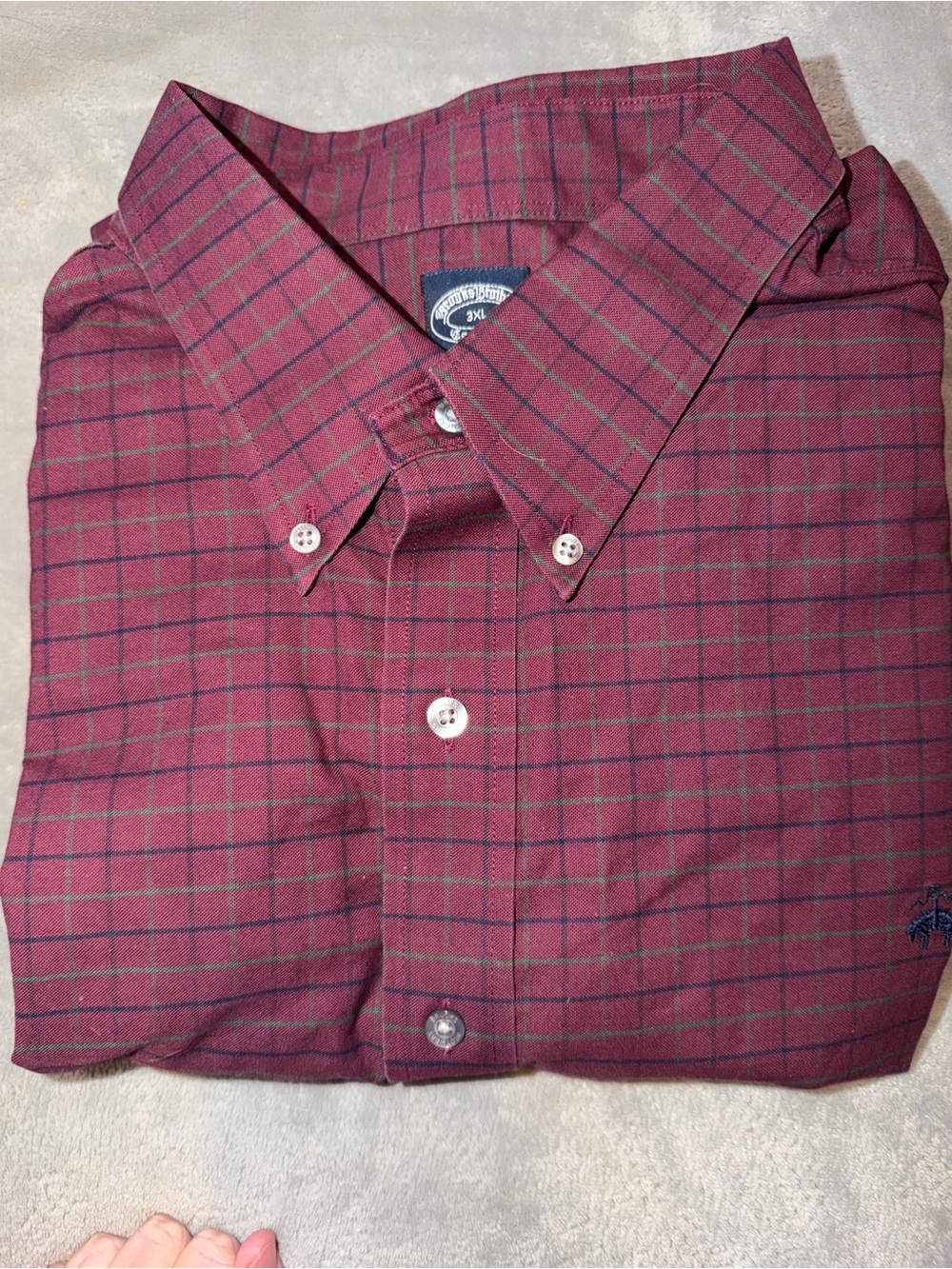 Brooks Brothers Burgundy Plaid Button-Down Shirt